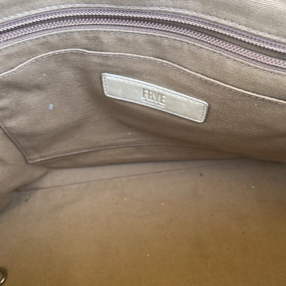 Frye Leather Tote Bag Melissa Large Cream Ivory Neutral Laptop Briefcase Travel - Picture 5 of 7